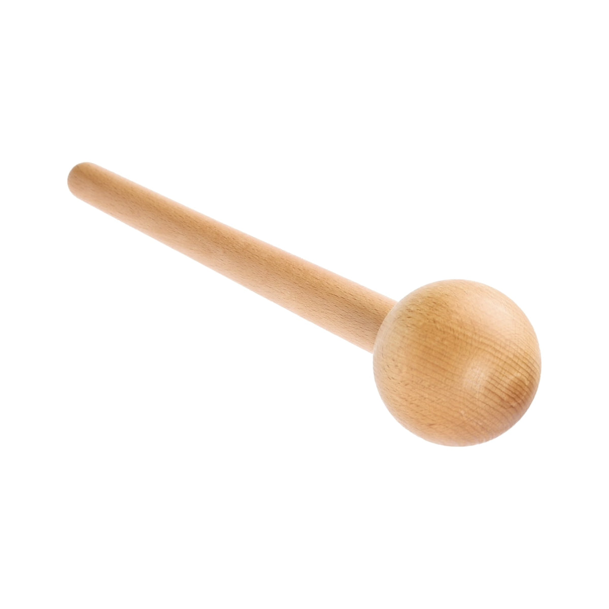 Wooden baseball glove mallet with round ball-size head for breaking in a glove pocket
